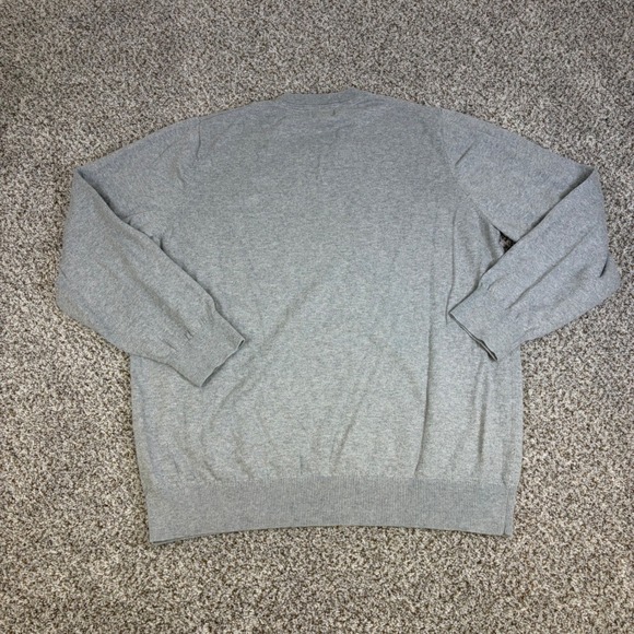 LL Bean Mens XL Gray Cotton Cashmere V-Neck Sweater 274603 - Picture 8 of 12
